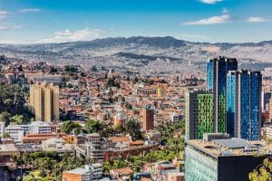 Aerial View of Bogota the capital city of Colombia South America